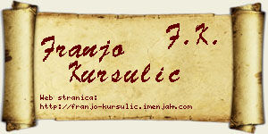 Franjo Kursulić vizit kartica